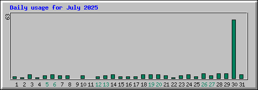 Daily usage for July 2025