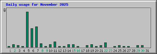 Daily usage for November 2025