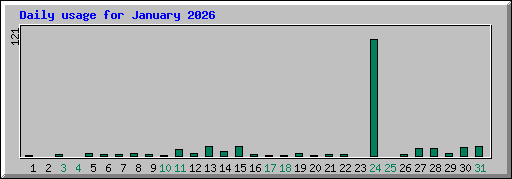 Daily usage for January 2026