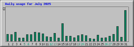 Daily usage for July 2025