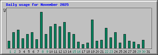 Daily usage for November 2025