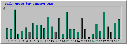 Daily usage for January 2026